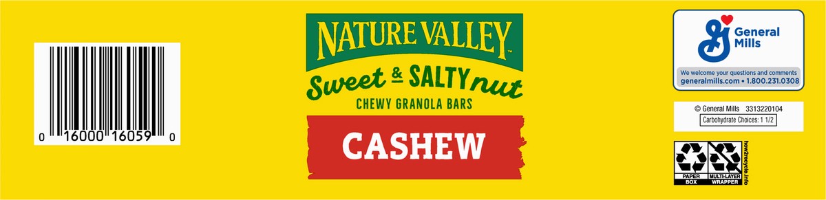 slide 3 of 9, Nature Valley Sweet and Salty Nut Granola Bars, Cashew, 15 Bars, 18 oz, 15 ct