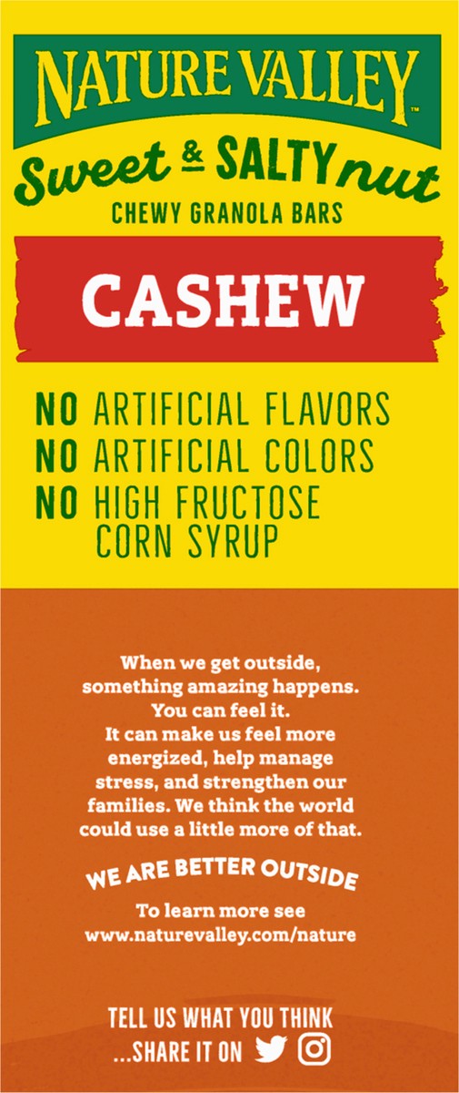 slide 8 of 9, Nature Valley Sweet and Salty Nut Granola Bars, Cashew, 15 Bars, 18 oz, 15 ct