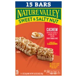 Nature Valley Sweet and Salty Nut Granola Bars, Cashew, 15 Bars, 18 oz