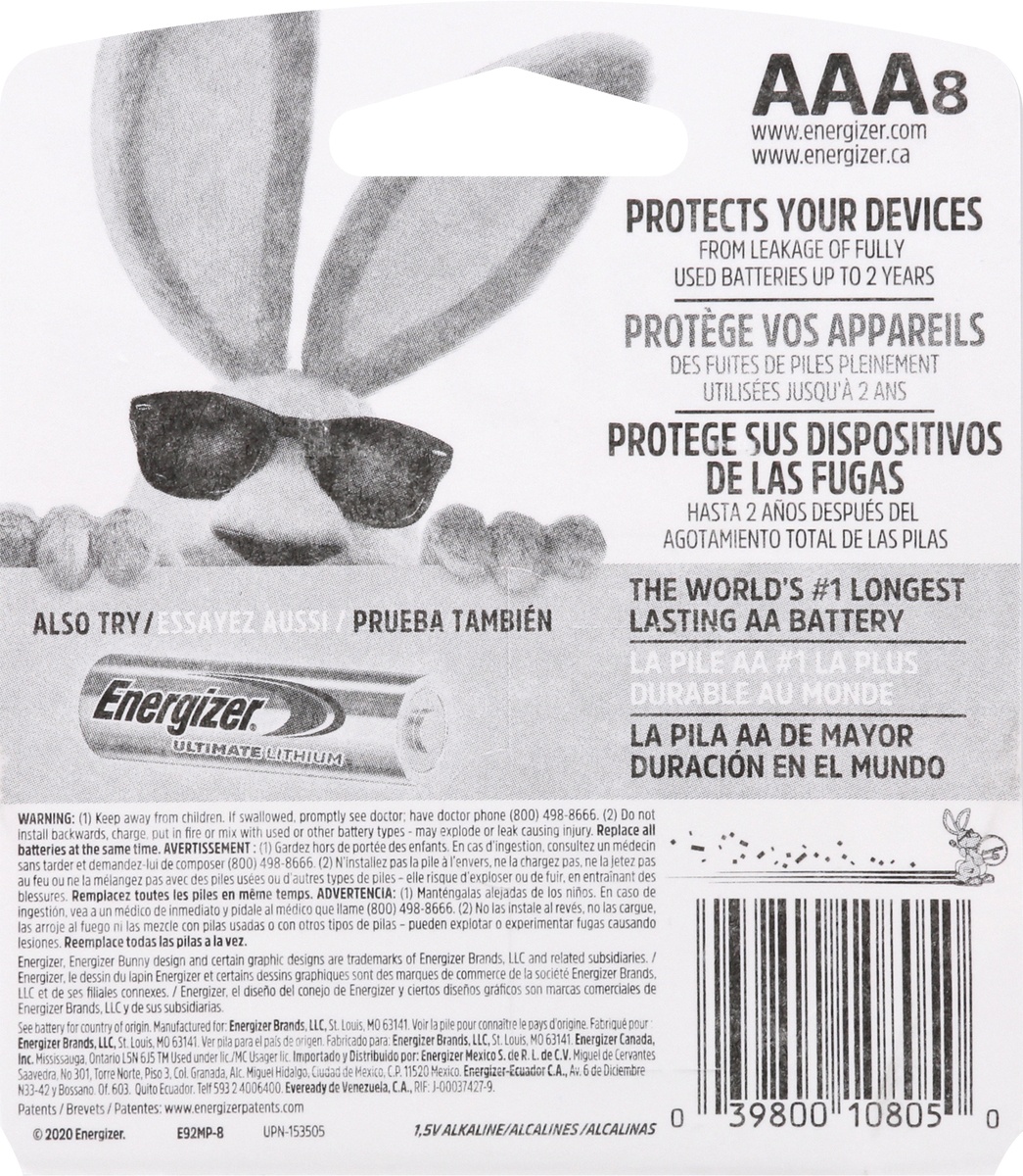 slide 8 of 8, Energizer Max AAA Batteries, 8 ct