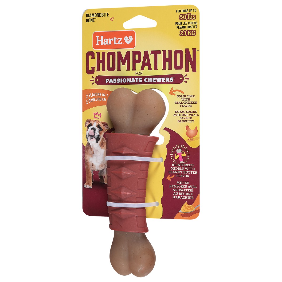 slide 4 of 4, Hartz Chompathon 2 Flavors in 1 Diamondbite Bone 1 ea, 1 ct