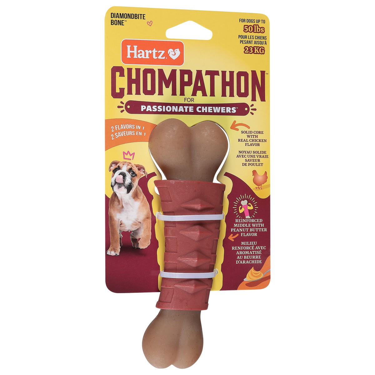 slide 2 of 4, Hartz Chompathon 2 Flavors in 1 Diamondbite Bone 1 ea, 1 ct