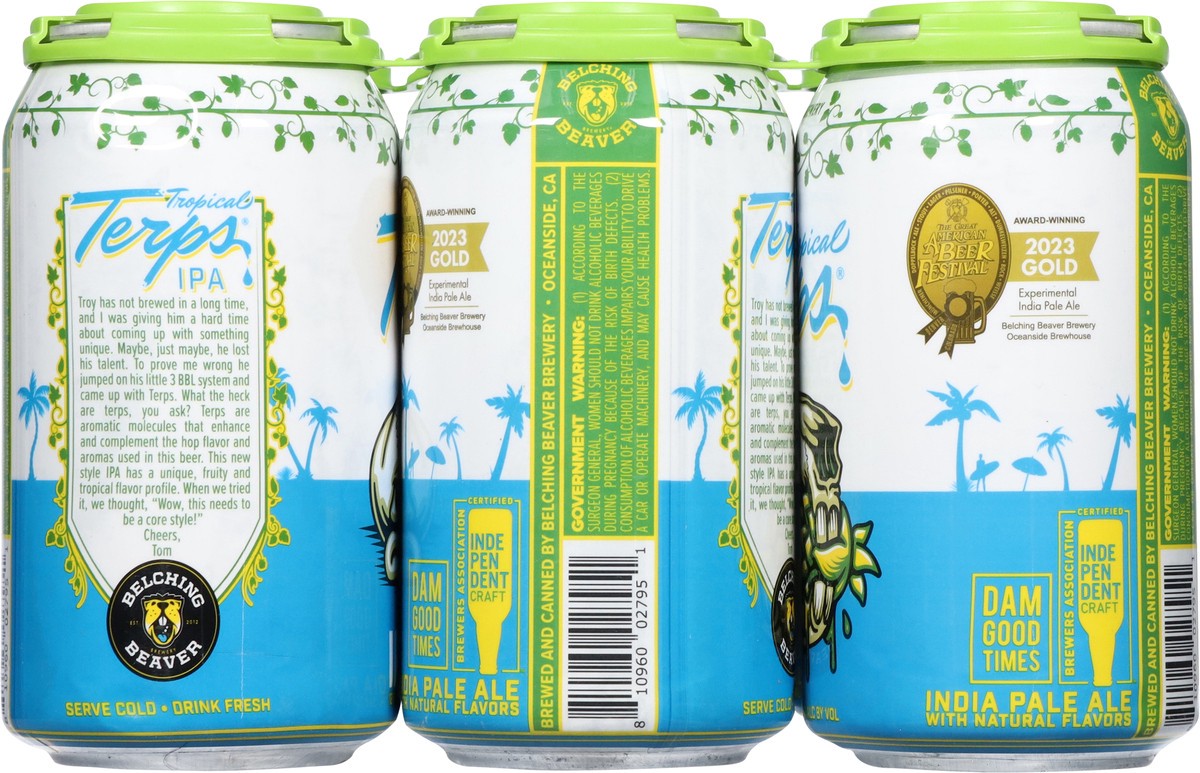 slide 12 of 12, Belching Beaver Brewery IPA Tropical Terps Beer 6 - 12 fl oz Cans, 6 ct