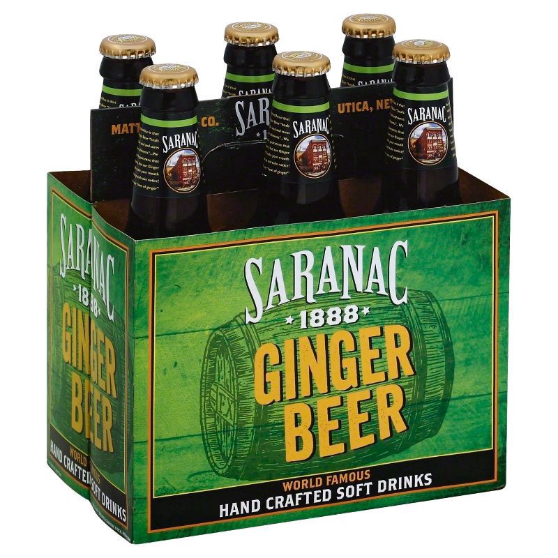 slide 1 of 10, Saranac Ginger Beer Glass Bottles- 6 ct; 12 fl oz, 6 ct; 12 fl oz