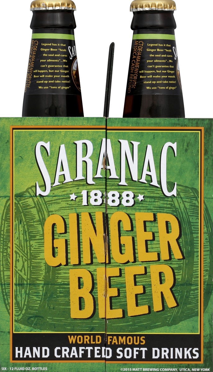 slide 10 of 10, Saranac Ginger Beer Glass Bottles- 6 ct; 12 fl oz, 6 ct; 12 fl oz