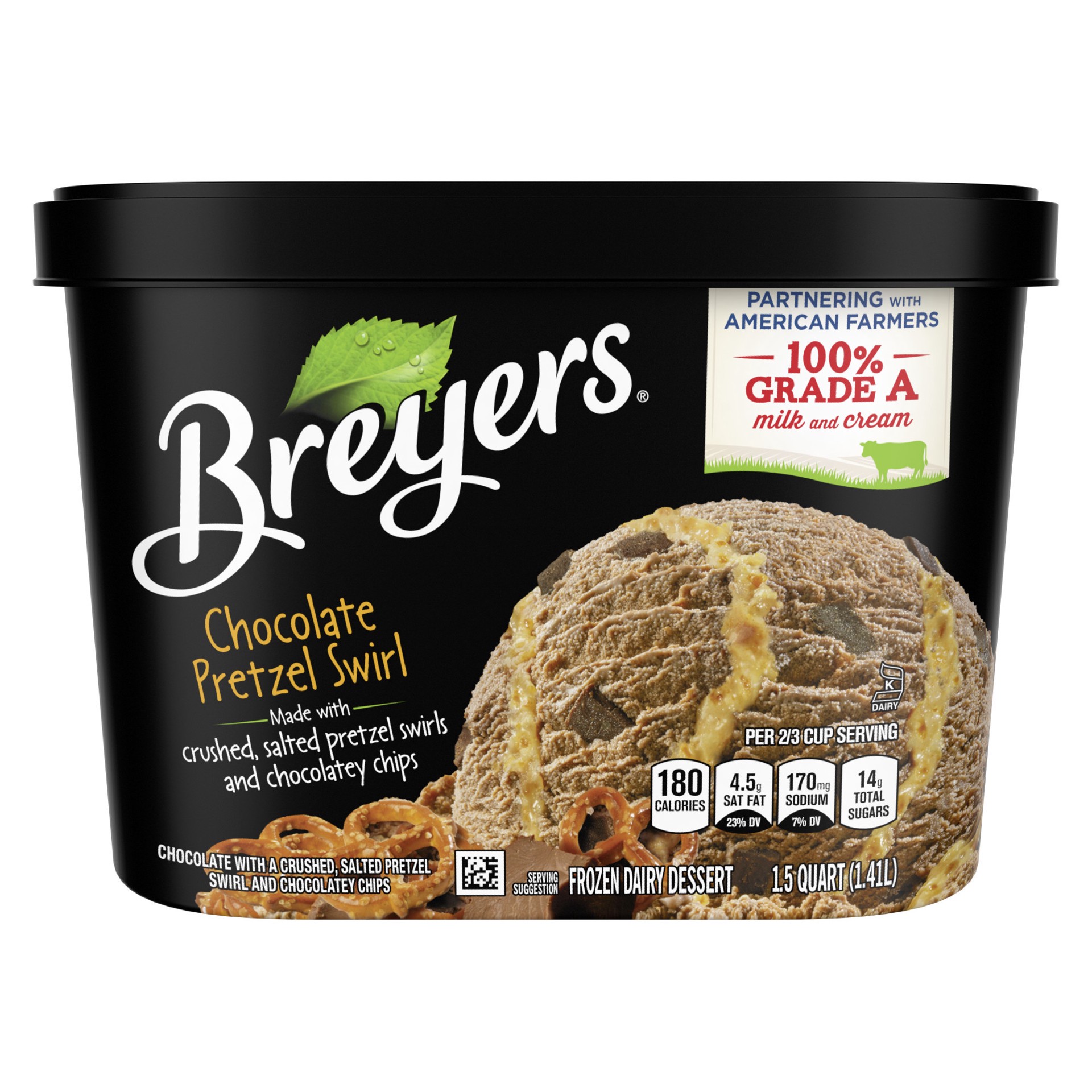 slide 2 of 3, Breyers Ice Cream Chocolate Pretzel Swirl, 1.5 QT, 1.5 qt