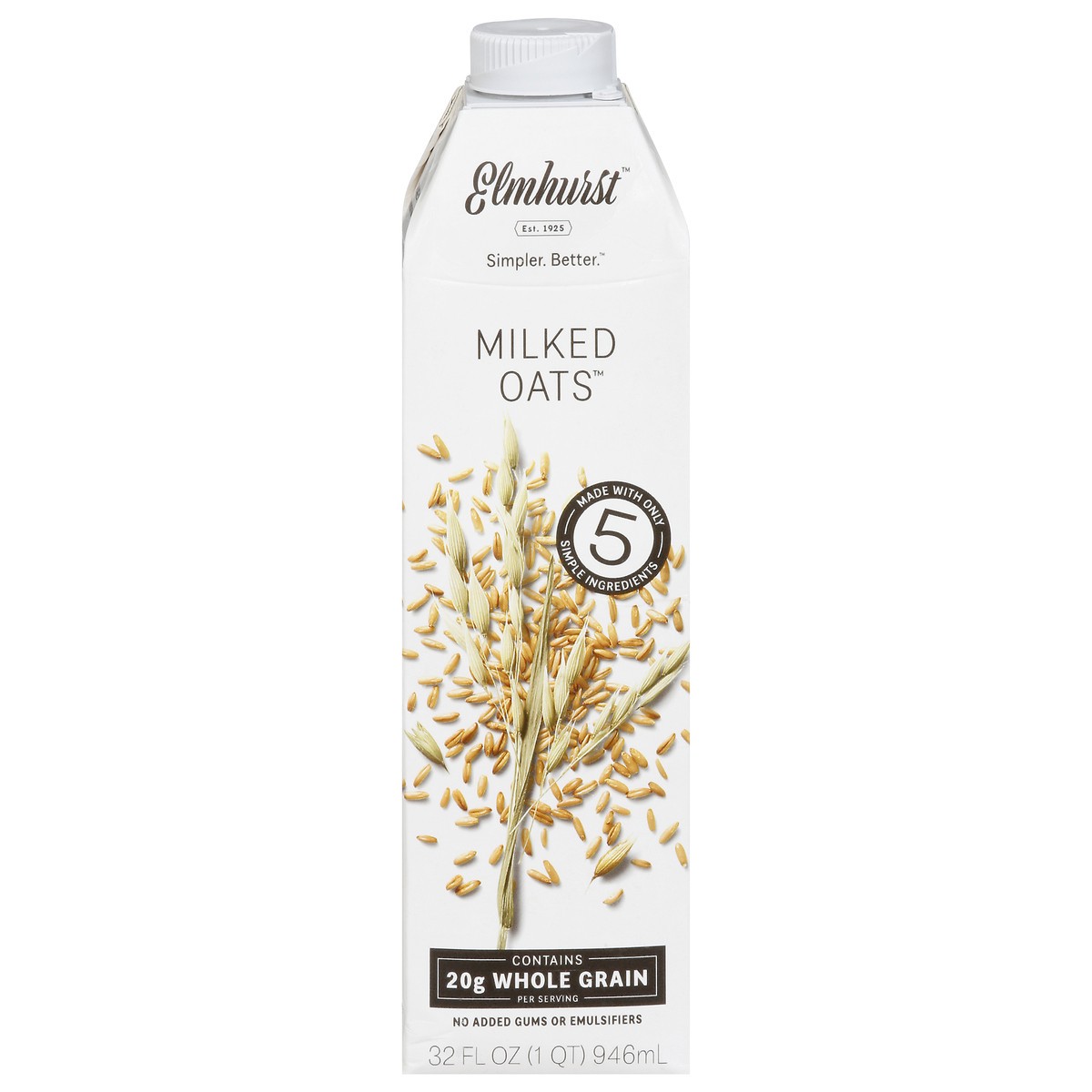 slide 1 of 9, Elmhurst Sweetened Millked Oats Non-dairy Beverage, 32 fl oz