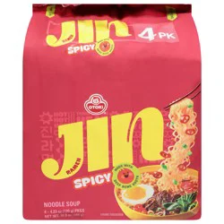 Jin Ramen Spicy Noodle Soup 4 - 4.23 oz Packages