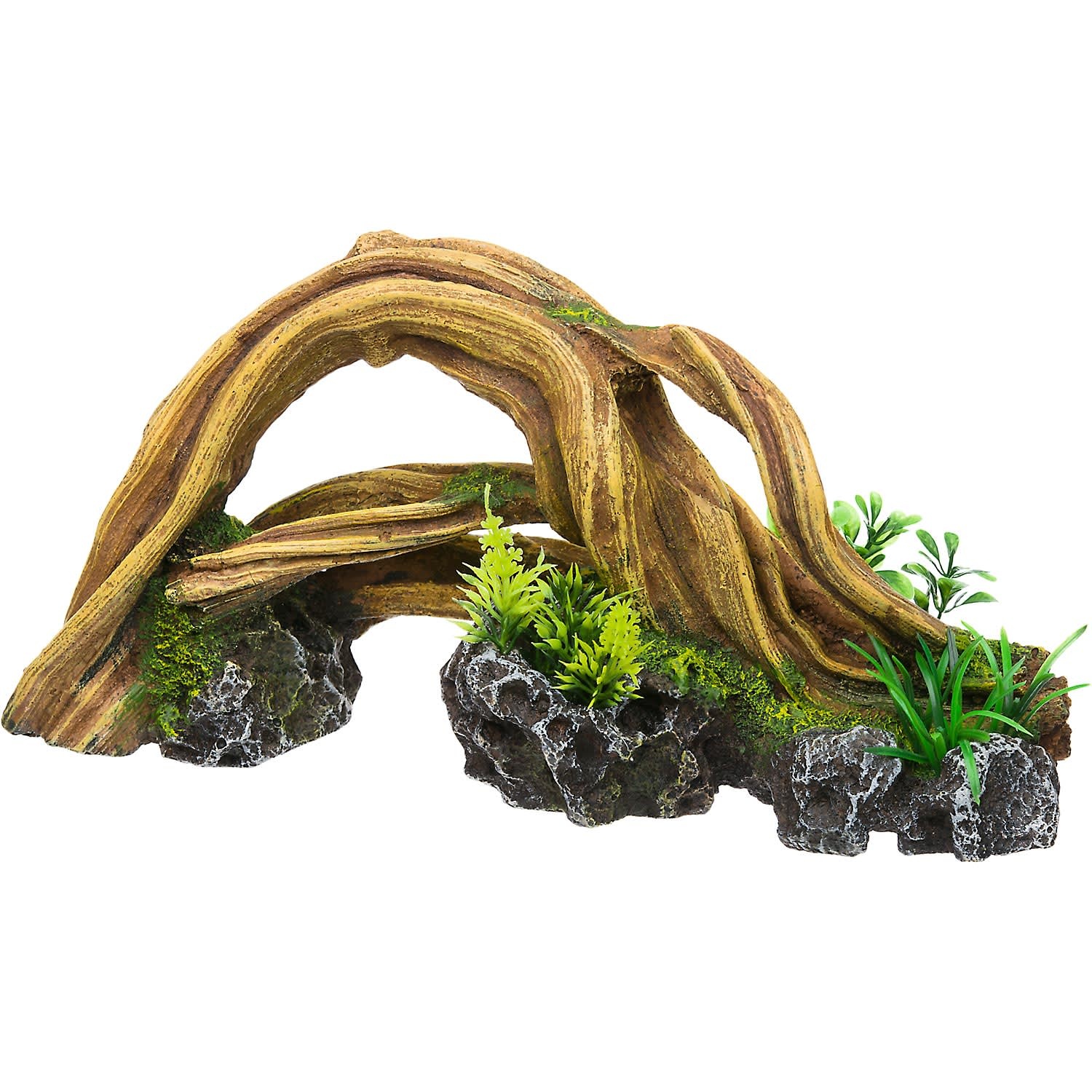 slide 1 of 1, RockGarden Resin Wood Arch with Plants, 1 ct