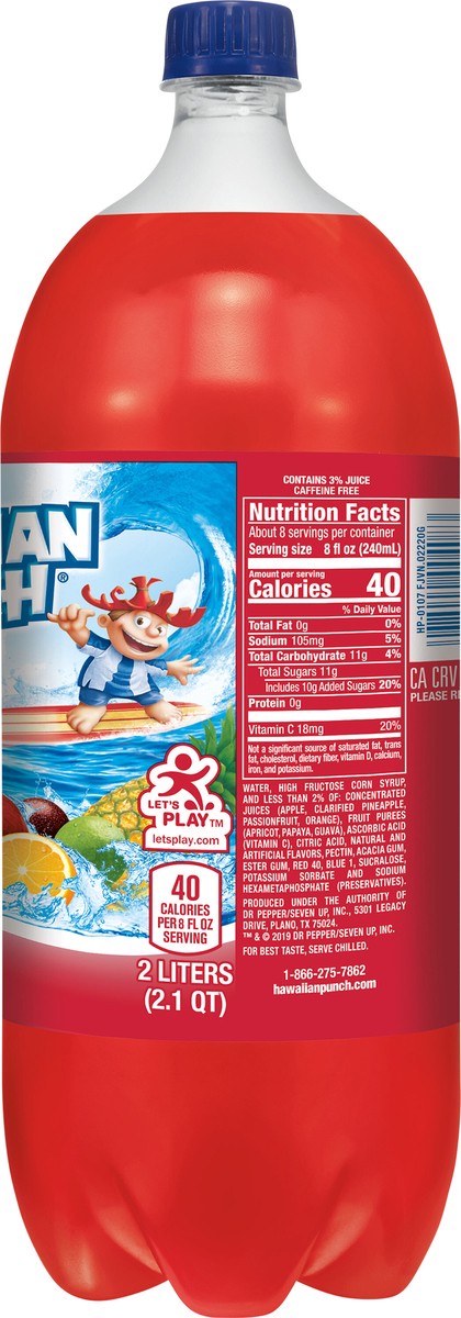 slide 9 of 12, Hawaiian Punch Fruit Juicy Red, 2 liter