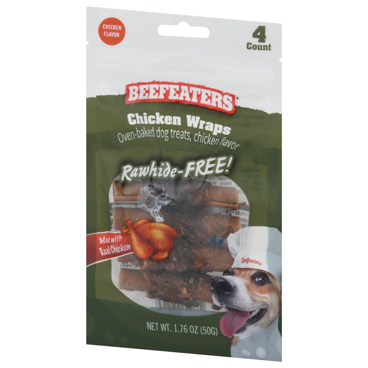 slide 2 of 10, Beefeaters Wraps Oven-Baked Chicken Flavor Dog Treats 4 ea, 4 ct