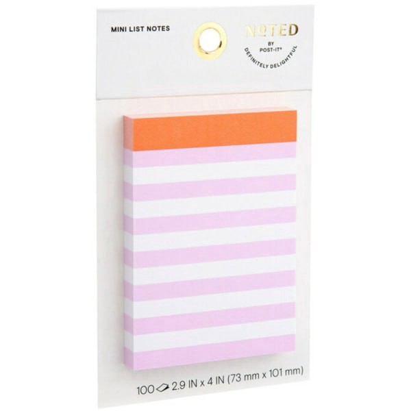 slide 3 of 6, Noted By Post-It Mini List Notes, 2-15/16"" X 4"" Purple/White/Red, 100 Sheets Per Pad, 100 ct
