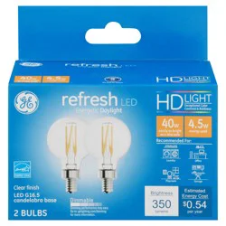 GE Refresh 4.5 Watts Clear Finish LED Light Bulbs 2 ea