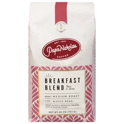 PapaNicholas Coffee Medium Roast Whole Bean Breakfast Blend Coffee 28 oz
