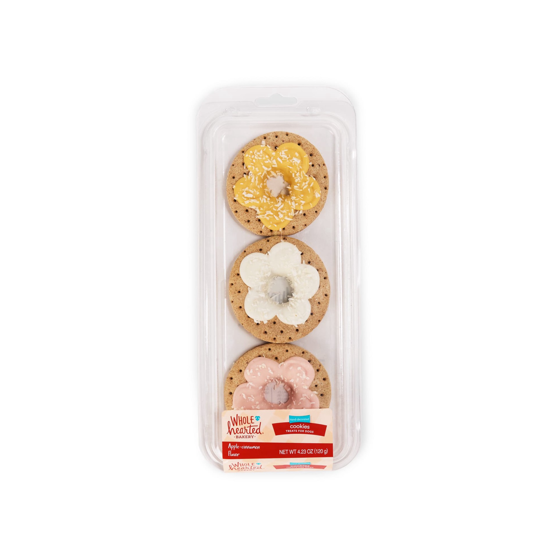 slide 1 of 1, WholeHearted Celebration Donut-Shaped Dog Cookies, 4.23 oz., Pack of 3, 1 ct