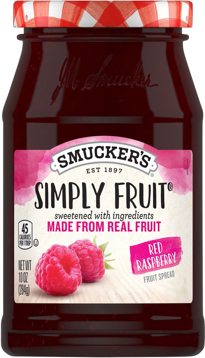 slide 2 of 8, Smucker's Simply Fruit Red Raspberry Fruit Spread, 10 Ounces, 10 oz