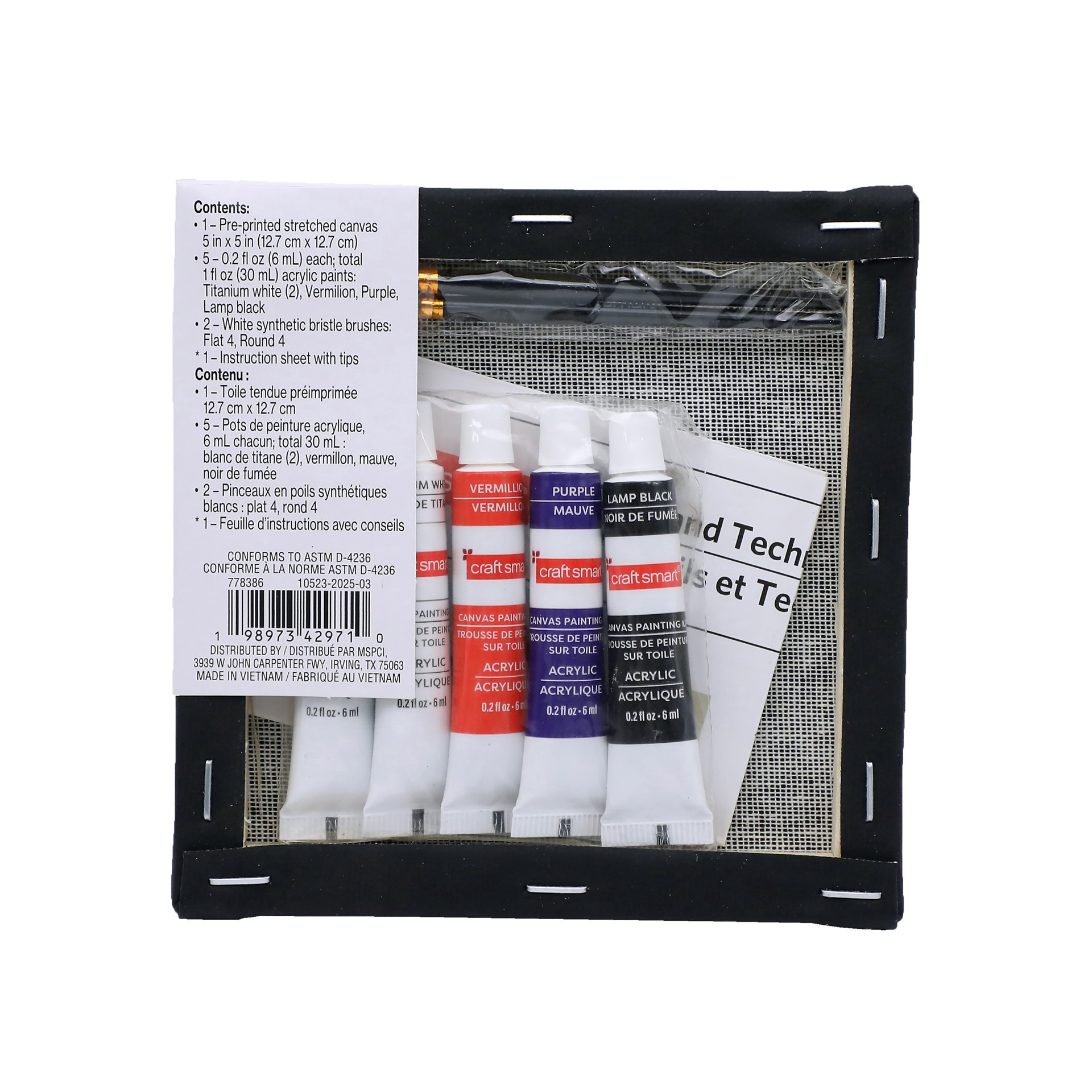 slide 4 of 5, 5" X 5" Spider In Web Canvas Painting Kit By Craft Smart, 5 in x 5 in