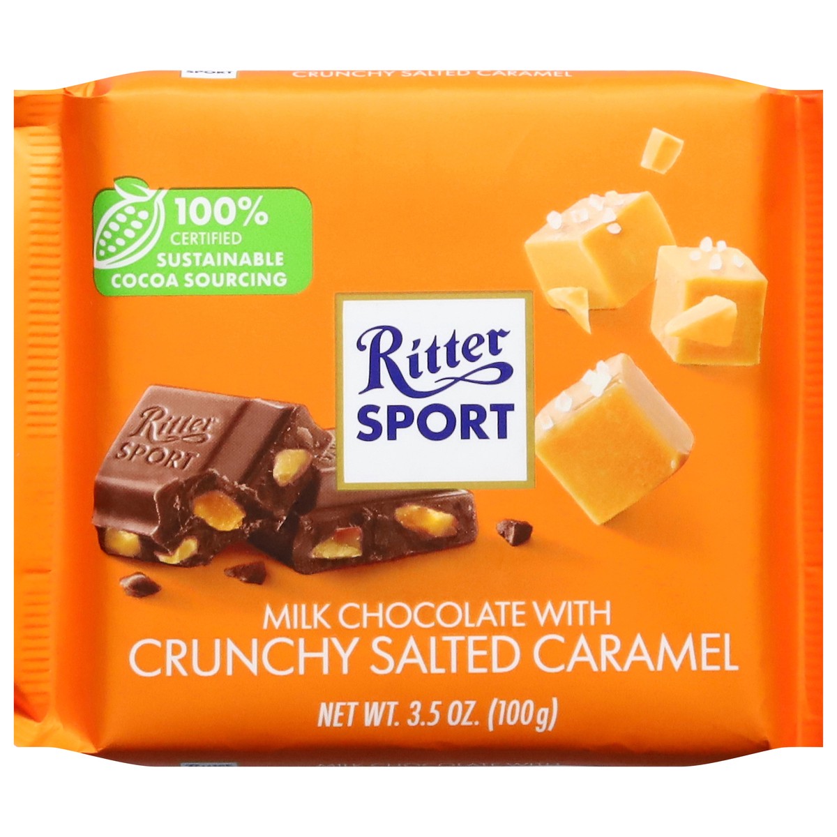 slide 9 of 13, Ritter Sport Crunchy Salted Caramel Milk Chocolate 3.5 oz, 3.5 oz