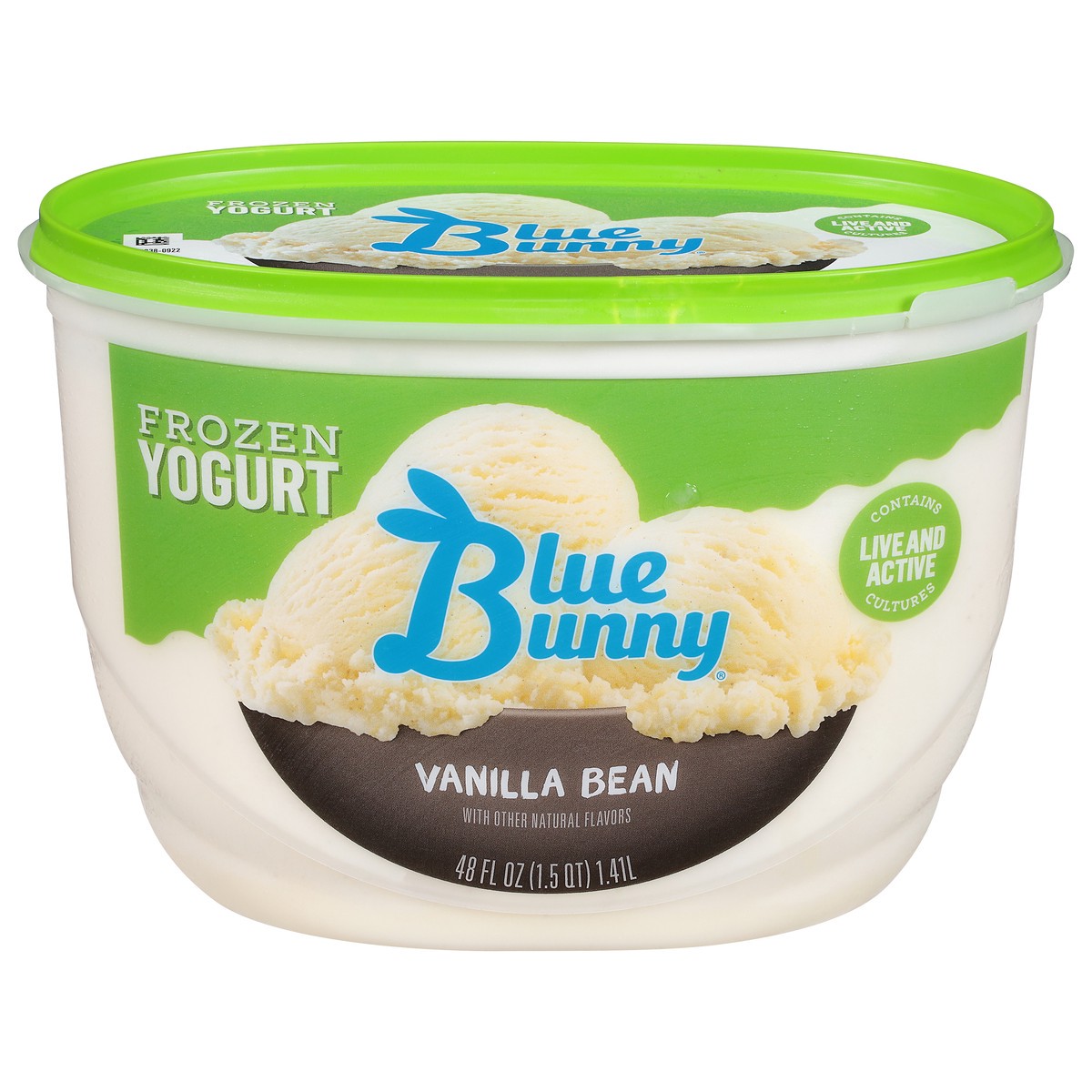 slide 1 of 1, Blue Bunny Vanilla Bean Frozen Yogurt, 48 fl oz, 48 fl oz