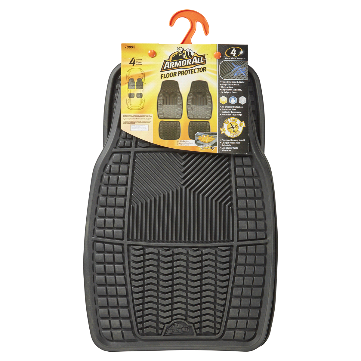 slide 1 of 5, Armor All Rubber Floor Mats, Black, 1 ct