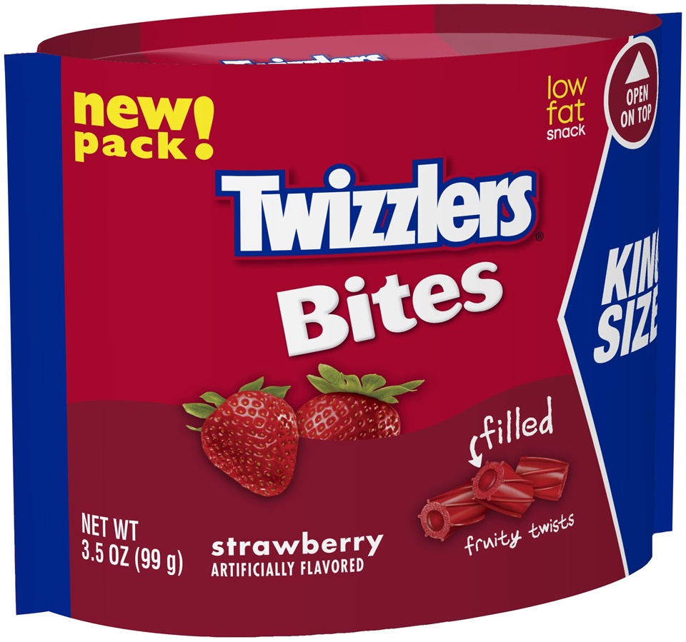 slide 1 of 1, Twizzlers Strawberry Filled Fruity Bites King Size Candy, 3.5 oz