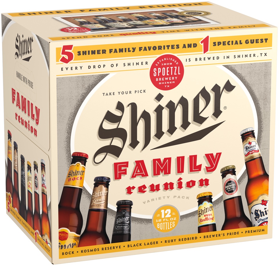 slide 2 of 3, Shiner Family Reunion Variety Pack, 12 ct; 12 fl oz