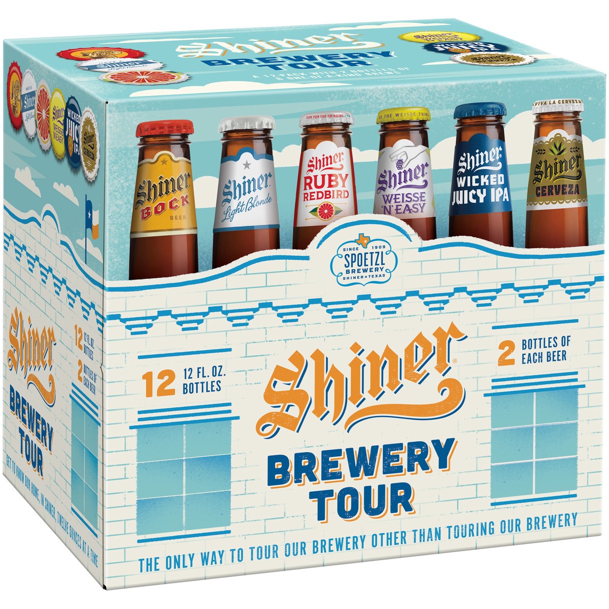 slide 2 of 8, Shiner Brewery Tour Ruby Redbird, Wicked Juicy IPA, Light Blonde, Bock, Weisse 'N' Easy & Cerveza Beer Variety Pack 12-12 fl. oz. Bottles, 12 ct; 12 fl oz