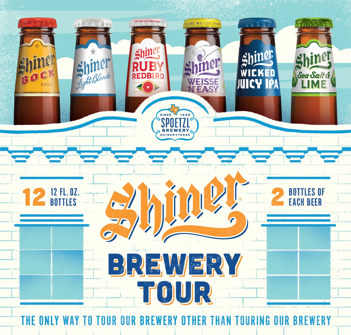 slide 7 of 8, Shiner Brewery Tour Ruby Redbird, Wicked Juicy IPA, Light Blonde, Bock, Weisse 'N' Easy & Cerveza Beer Variety Pack 12-12 fl. oz. Bottles, 12 ct; 12 fl oz