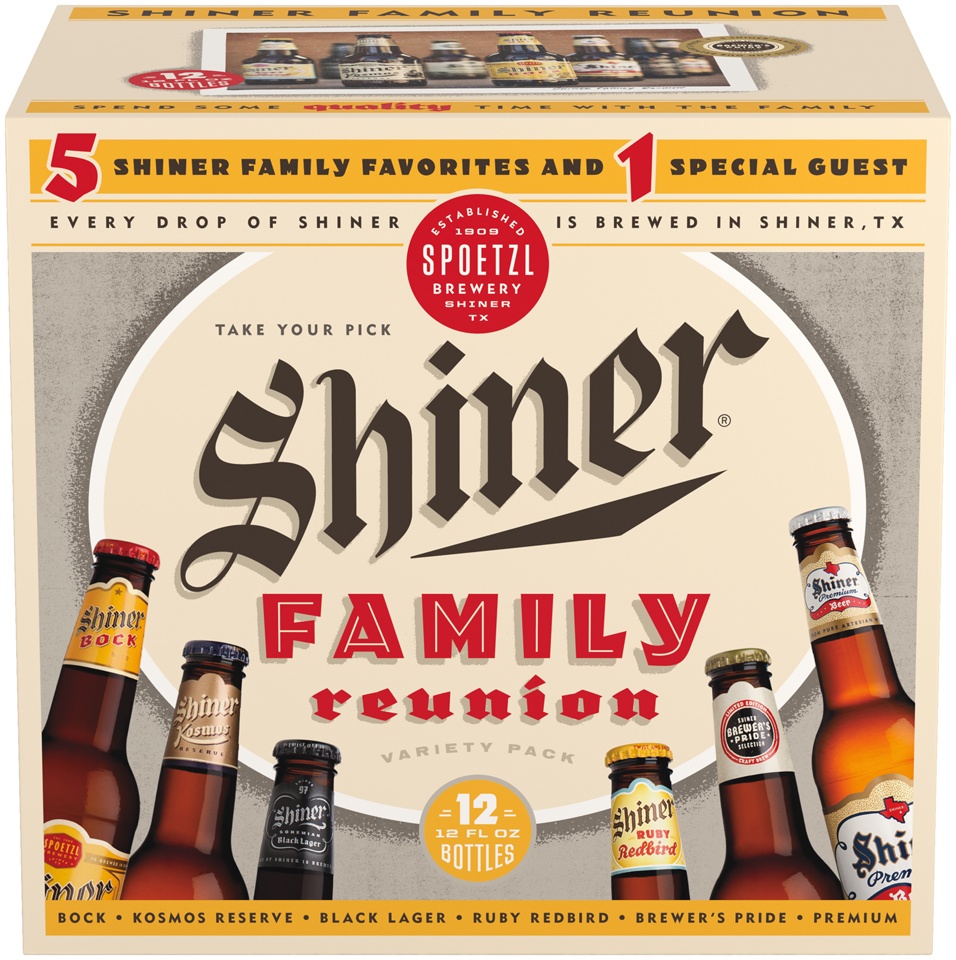 slide 1 of 3, Shiner Family Reunion Variety Pack, 12 ct; 12 fl oz