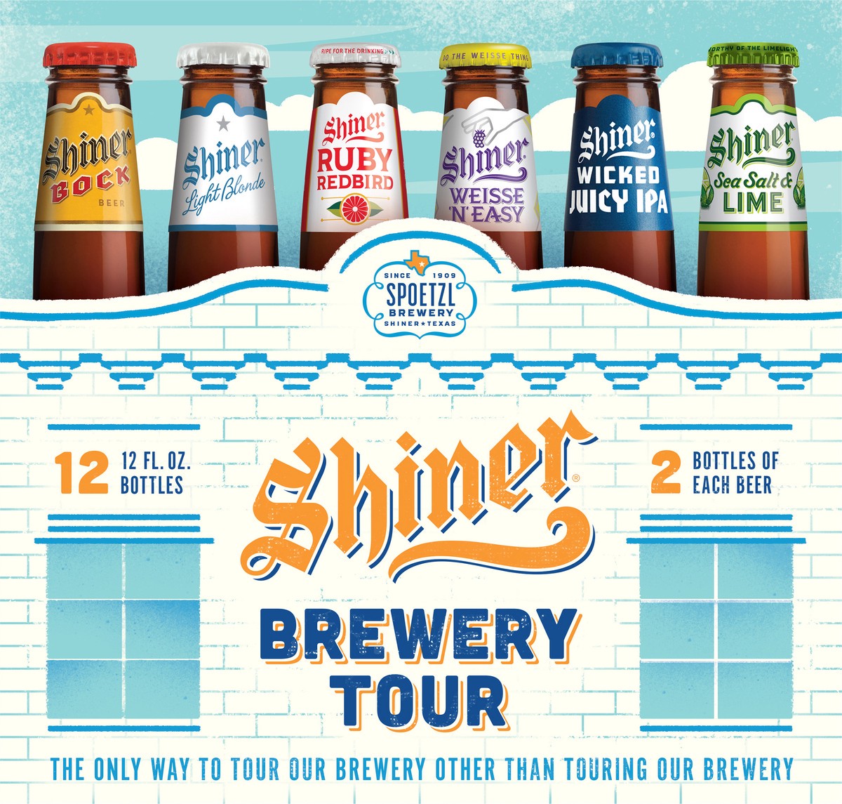 slide 8 of 8, Shiner Brewery Tour Ruby Redbird, Wicked Juicy IPA, Light Blonde, Bock, Weisse 'N' Easy & Cerveza Beer Variety Pack 12-12 fl. oz. Bottles, 12 ct; 12 fl oz