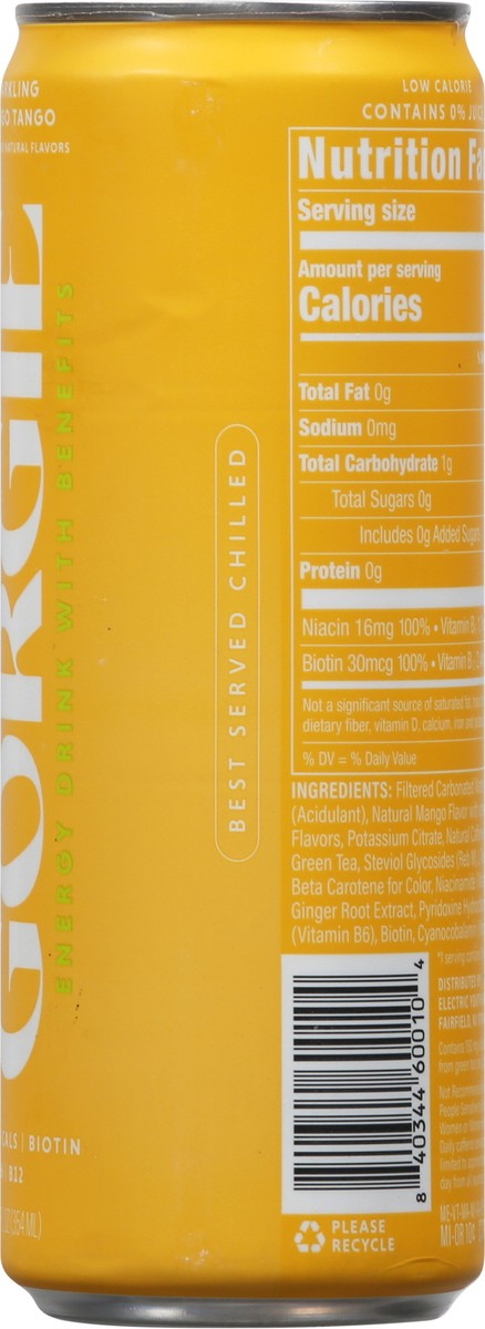 slide 7 of 13, Gorgie Sparkling Mango Tango Energy Drink with Benefits 12 fl oz, 12 oz