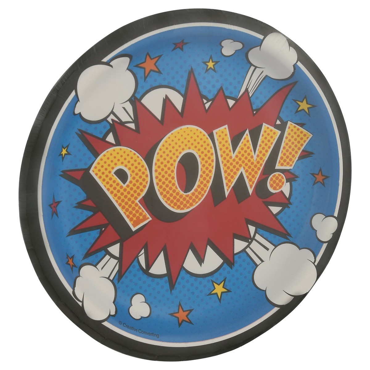 slide 7 of 9, Celebrations Creative Converting Superhero Slogn Snack Plates, 8 ct