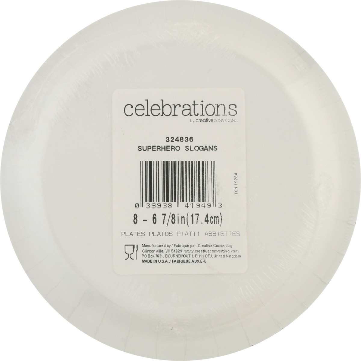 slide 3 of 9, Celebrations Creative Converting Superhero Slogn Snack Plates, 8 ct