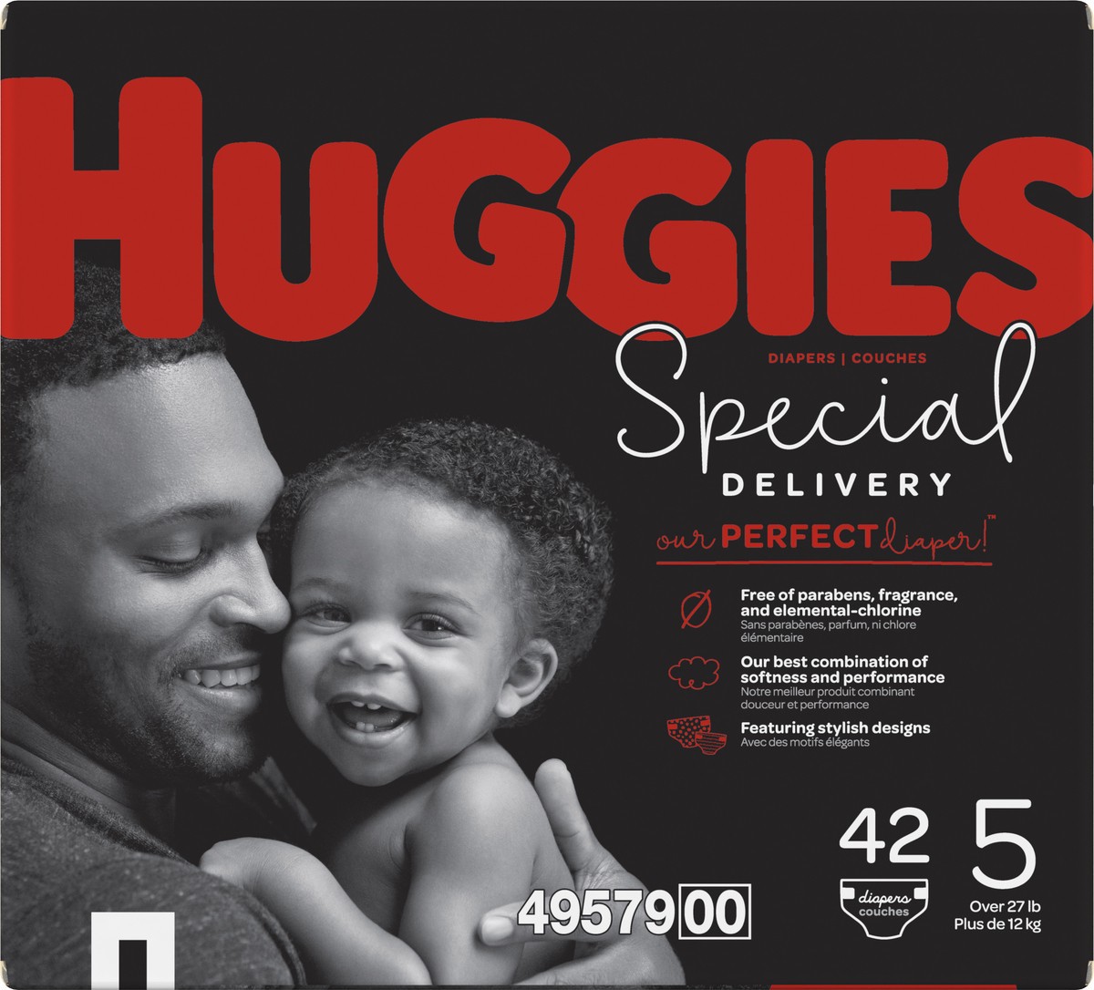 slide 5 of 9, Huggies Special Delivery 5 (Over 27 lb) Diapers 42 ea, 42 ct; Size 5