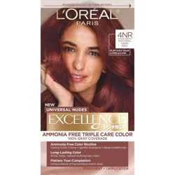 L'Oréal Excellence Universal Nudes Ammonia Free Permanent Hair Color - 4NR Natural Dark Red - 6.3 fl oz