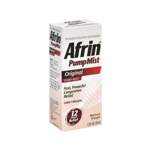 slide 1 of 1, Afrin Original Decongestant Nasal Pump Mist, 0.5 fl oz