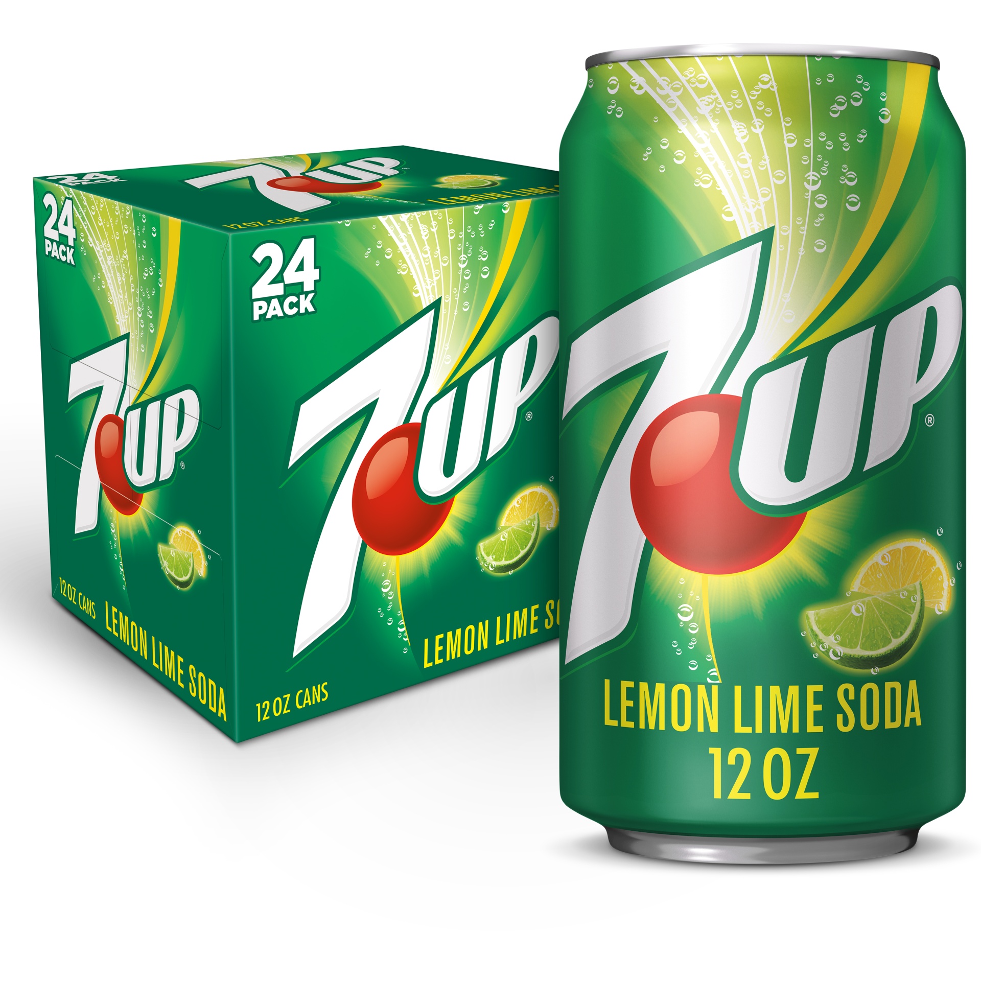 slide 1 of 2, 7UP Lemon-Lime Soda, 24 ct; 12 fl oz
