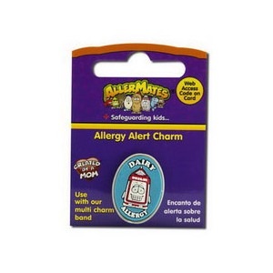 slide 1 of 1, Allermates Wristbands & Allergy Alert Charms, Dairy Charm, 1 ct