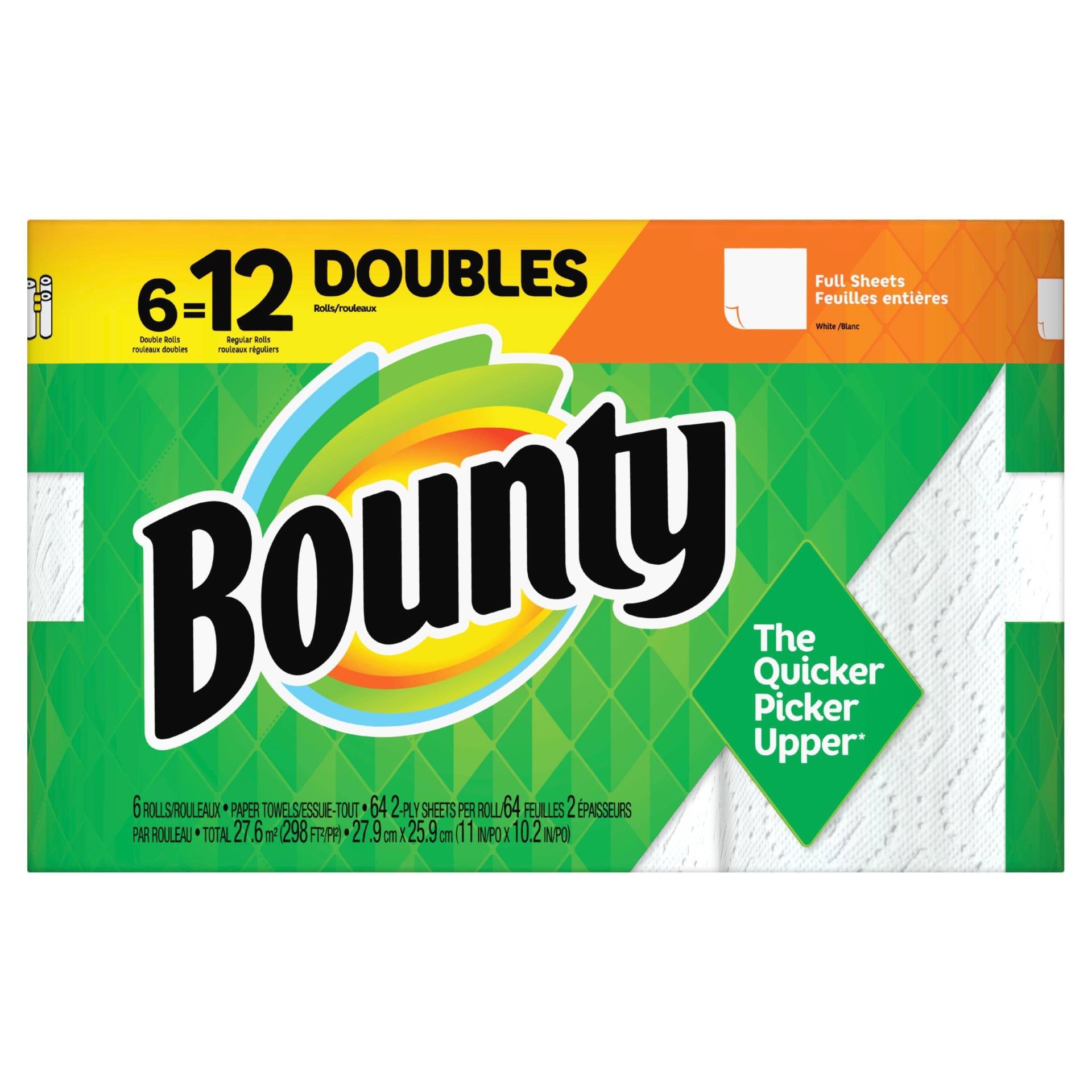 slide 1 of 4, Bounty Full Sheets Double Absorbent Paper Towels, 6 ct