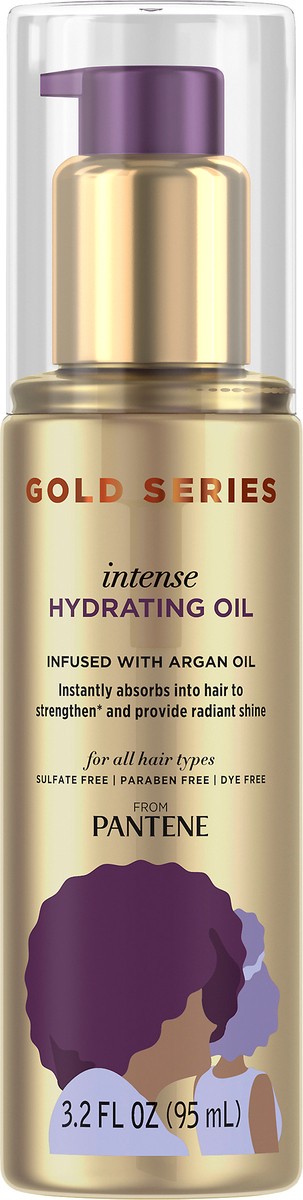 slide 3 of 3, Pantene Gold Series from Pantene Sulfate-Free Intense Hydrating Oil Treatment for Curly, Coily Hair, 3.2 fl oz, 3.2 fl oz