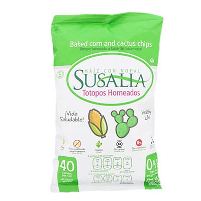 slide 1 of 1, Susalia Baked Corn & Cactus Chips, 7.05 oz