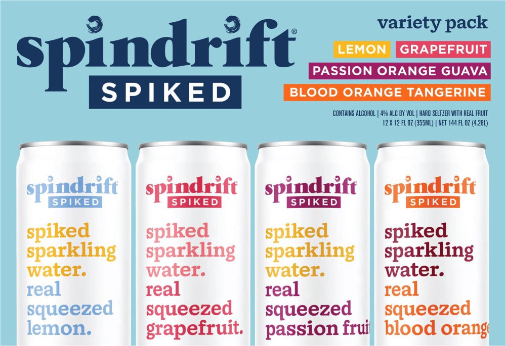 slide 2 of 3, Spindrift Spiked Sparkling Water Variety Pack, 12 ct; 12 oz