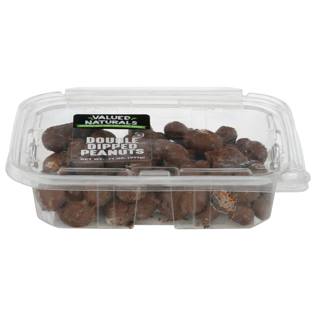 slide 1 of 13, Valued Naturals Double Dipped Chocolate Peanuts 11 oz, 11 oz