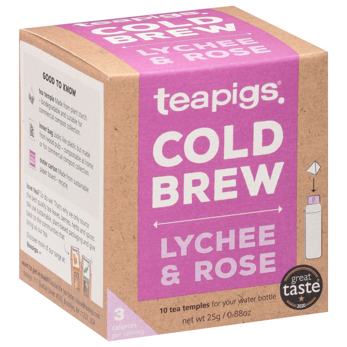 slide 4 of 9, teapigs Temples Cold Brew Lychee & Rose Tea - 10 ct, 10 ct