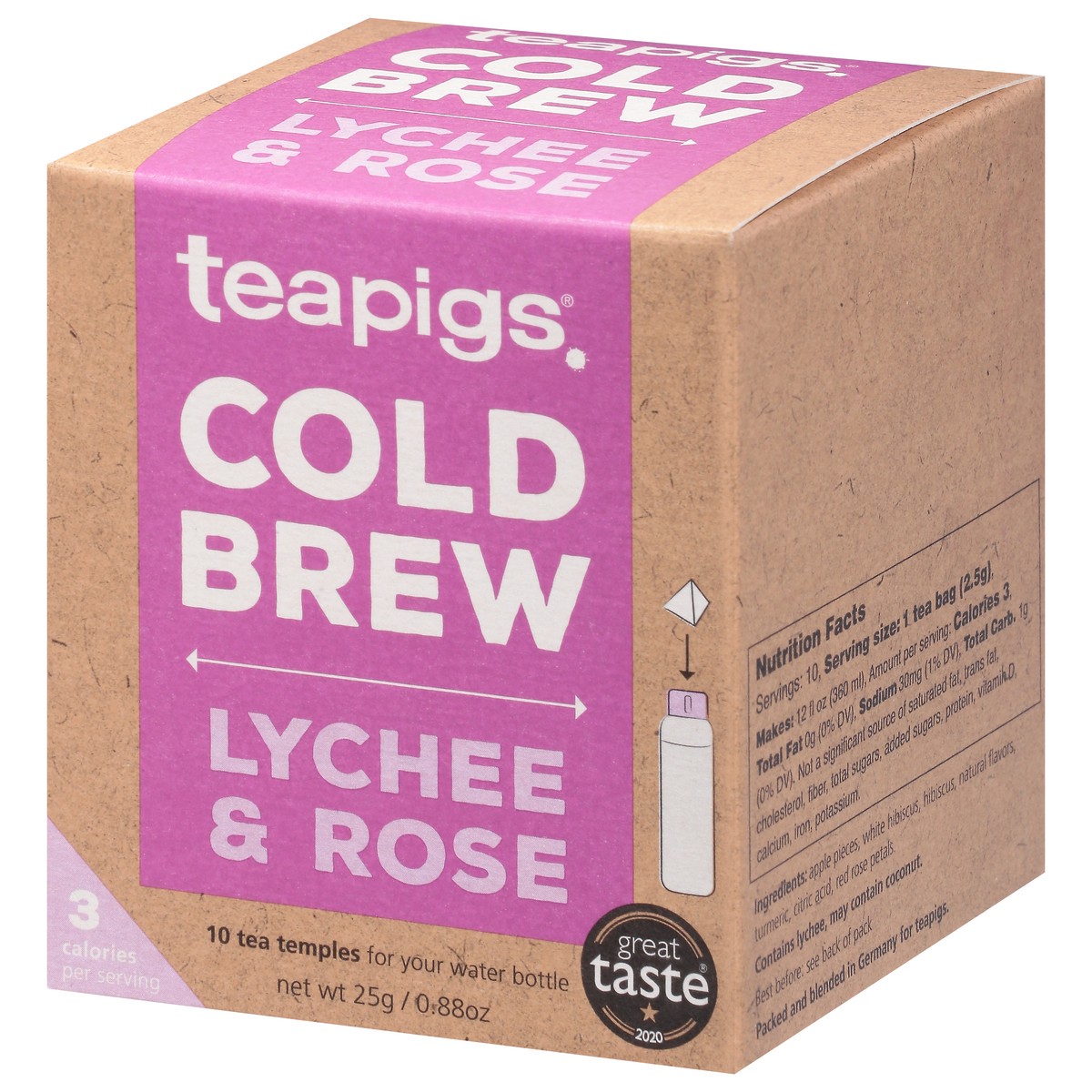 slide 2 of 9, teapigs Temples Cold Brew Lychee & Rose Tea - 10 ct, 10 ct