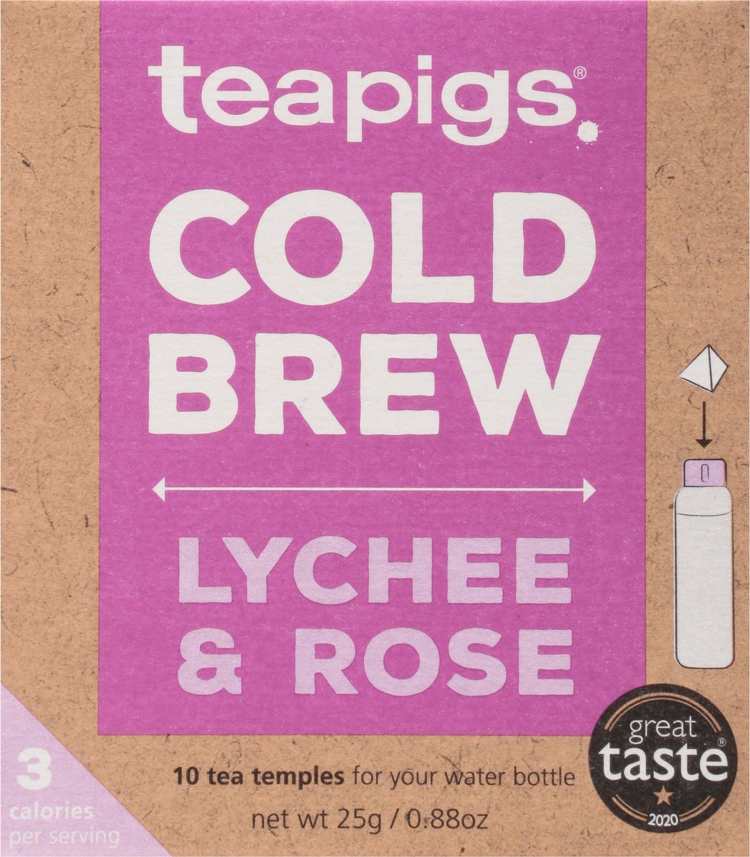 slide 8 of 9, teapigs Temples Cold Brew Lychee & Rose Tea - 10 ct, 10 ct