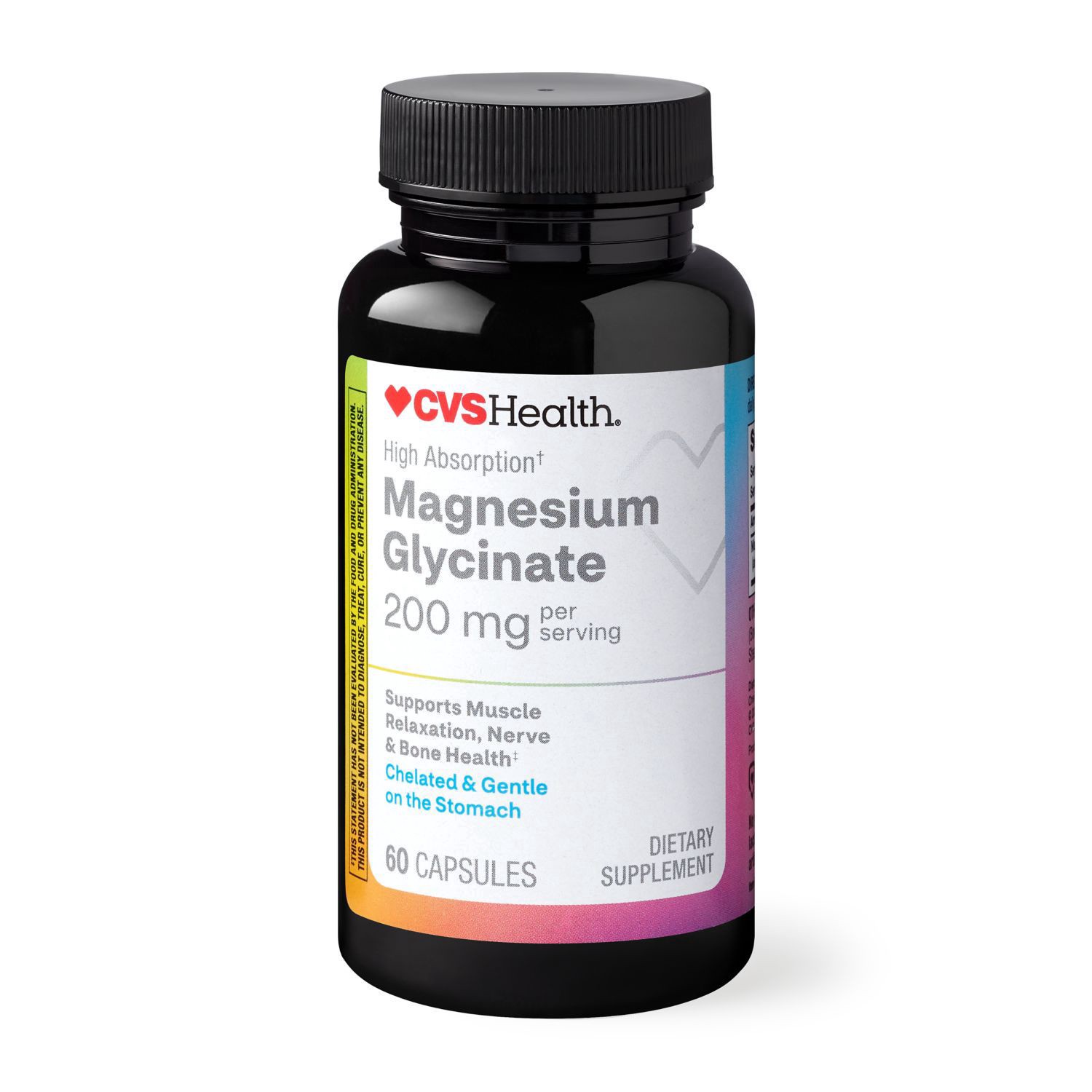 slide 1 of 4, Cvs Magnesium Glycinate 200mg, 60 Ct, 60 ct