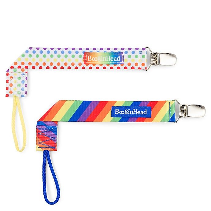 slide 1 of 12, BooginHead PaciGrip Rainbow Pacifier Straps, 2 ct