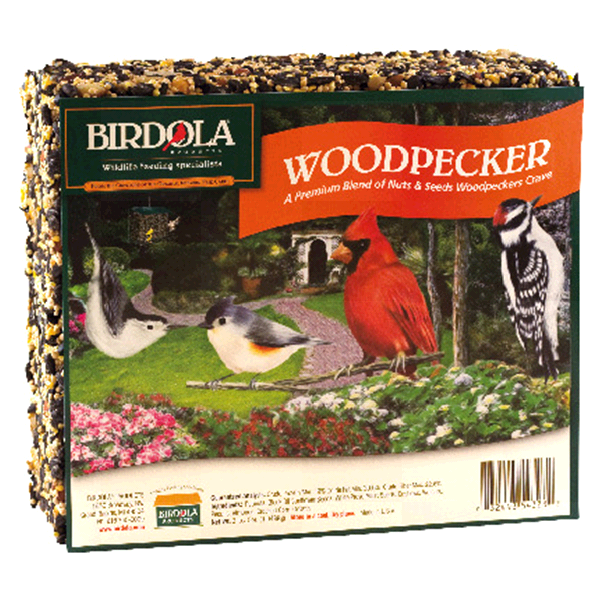 slide 1 of 1, Birdola Plus Woodpecker Bird Feeder Cake - Large, 2 lb