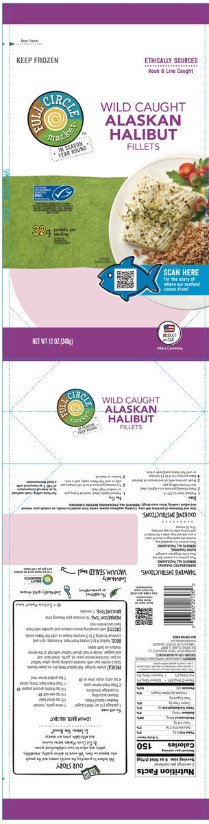 slide 14 of 14, Full Circle Fish Halibut Fillets, 12 oz